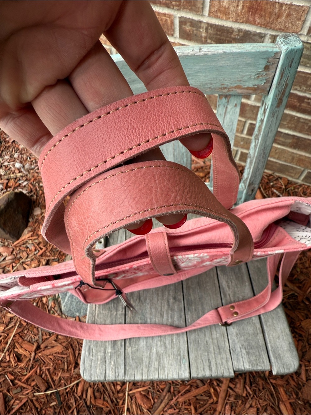 Myra Bag Isadora Romantic Pink & Red Floral Foliage Small Weekender Bag - Picture 8 of 15